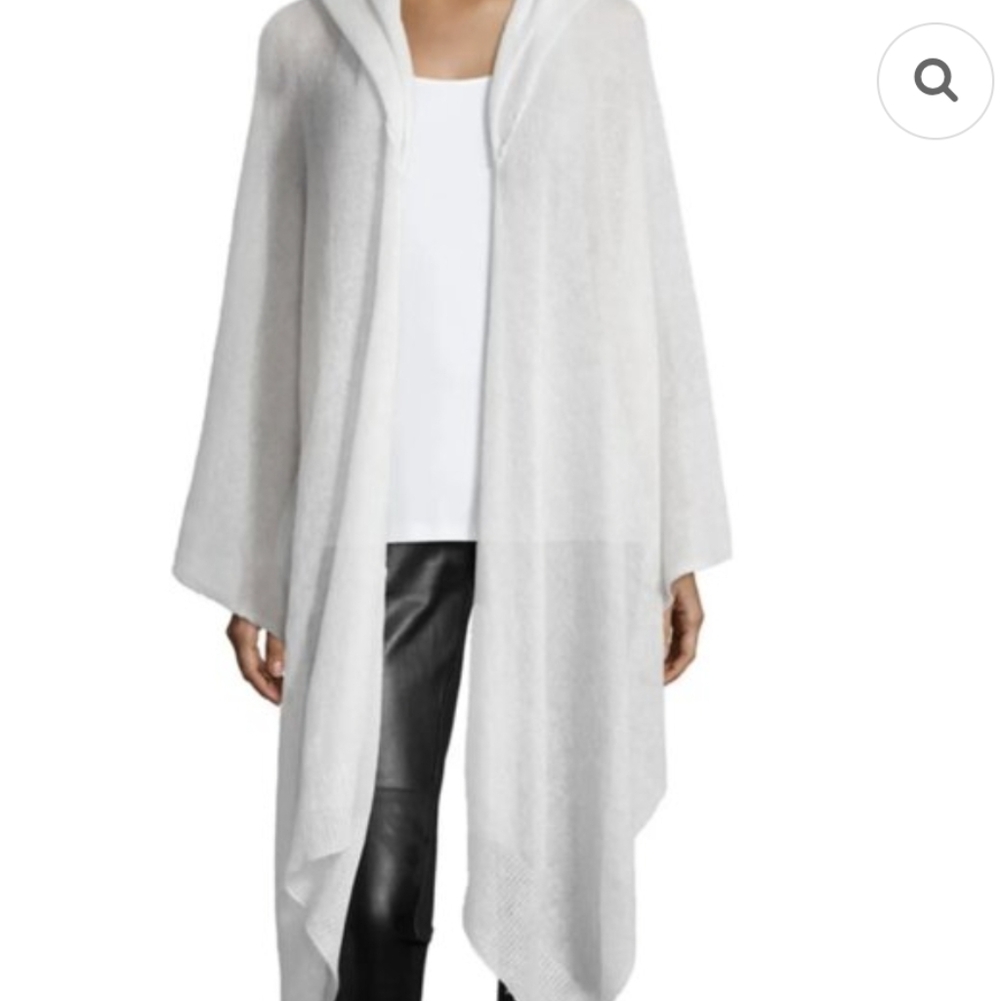 Eileen Fisher The Fisher Project Sheer White Mohair Blend Wrap